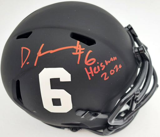 Devonta Smith Autographed Alabama Crimson Tide Eclipse Black Speed Mini Helmet "Heisman 2020" Beckett BAS Stock #191981 - RSA