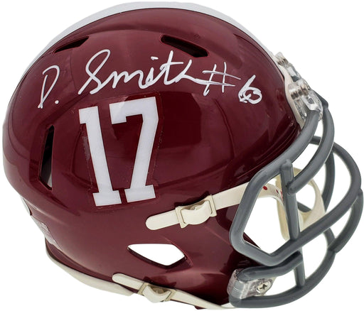 Devonta Smith Autographed Alabama Crimson Tide Speed Mini Helmet Beckett BAS Stock #189551 - RSA