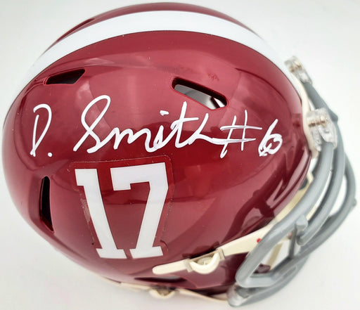 Devonta Smith Autographed Alabama Crimson Tide Speed Mini Helmet Beckett BAS Stock #189551 - RSA