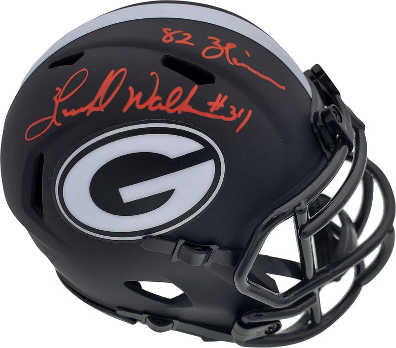 Herschel Walker Autographed Georgia Bulldogs Eclipse Black Speed Mini Helmet "Heisman 82" Beckett BAS Stock #185959 - RSA
