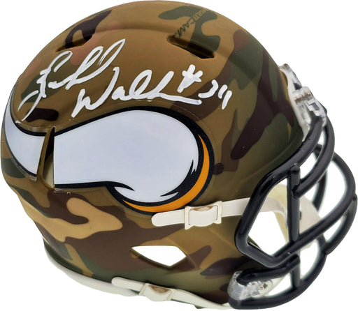 Herschel Walker Autographed Minnesota Vikings Camo Speed Mini Helmet Beckett BAS Stock #185957 - RSA