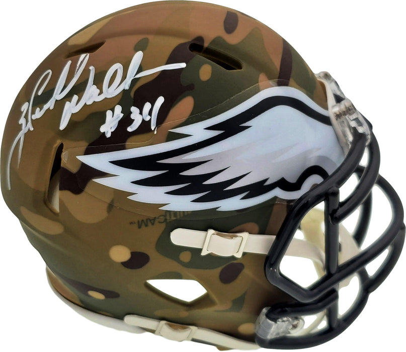 Herschel Walker Autographed Philadelphia Eagles Camo Speed Mini Helmet Beckett BAS Stock #185956 - RSA