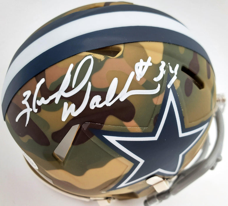 Herschel Walker Autographed Dallas Cowboys Camo Speed Mini Helmet Beckett BAS Stock #185955 - RSA