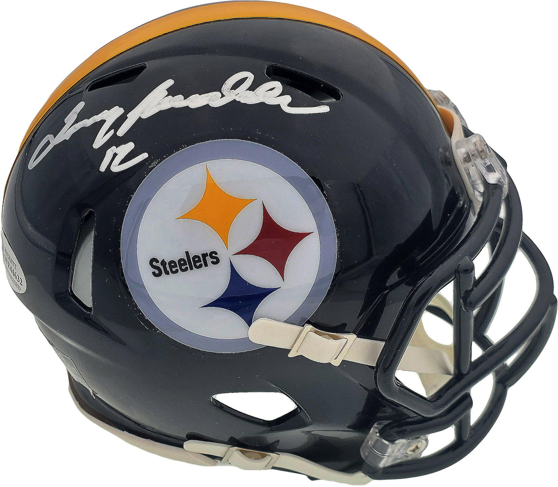 Terry Bradshaw Autographed Pittsburgh Steelers Black Speed Mini Helmet Beckett BAS Stock #185875 - RSA