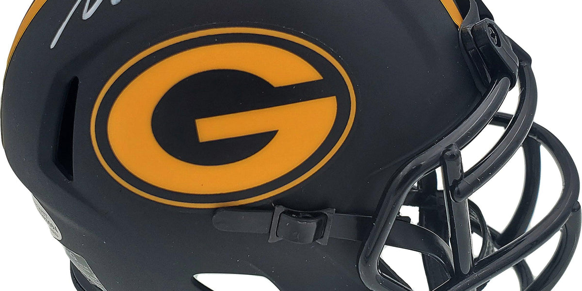 adams football helmets website Davante Adams Autographed Eclipse Black Green Bay Packers Speed Mini H — RSA