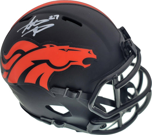 Steve Atwater Autographed Eclipse Black Denver Broncos Speed Mini Helmet Beckett BAS Stock #177485 - RSA