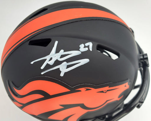 Steve Atwater Autographed Eclipse Black Denver Broncos Speed Mini Helmet Beckett BAS Stock #177485 - RSA