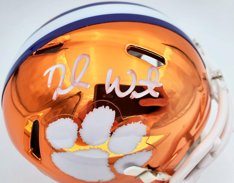 Deshaun Watson Autographed Clemson Tigers Orange Chrome Speed Mini Hel — RSA
