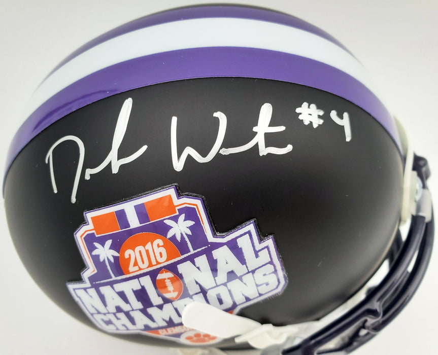 Deshaun Watson Autographed Clemson Tigers Matte Black National Champs Logo Mini Helmet Beckett BAS Stock #113702 - RSA