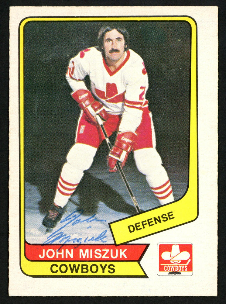 John Miszuk Autographed 1976-77 WHA O-Pee-Chee Card #57 Calgary Cowboys SKU #151308 - RSA