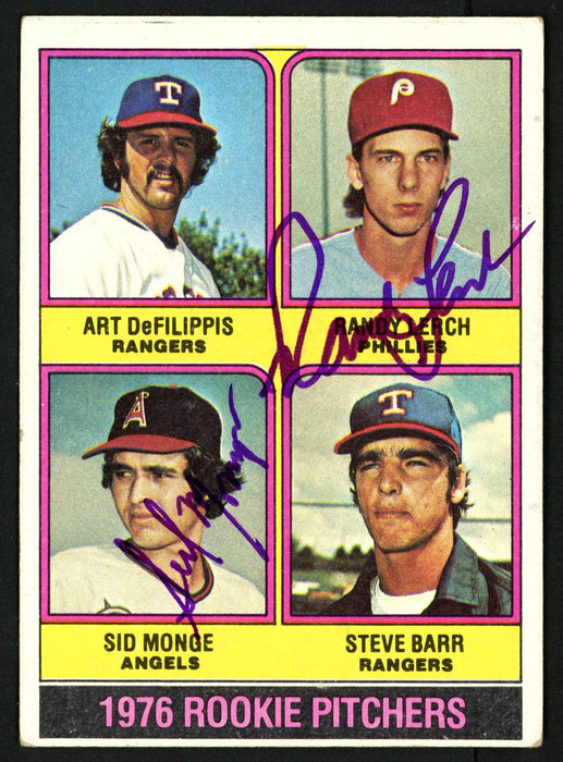 Sid Monge & Randy Lerch Autographed 1976 Topps Rookie Card #595 SKU #149735 - RSA