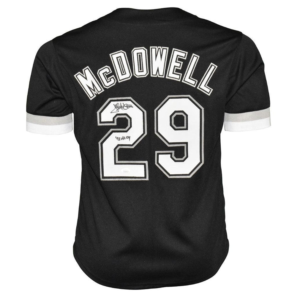 Jack McDowell Signed 93 AL CY Inscription Chicago Black Baseball Jersey (JSA) - RSA