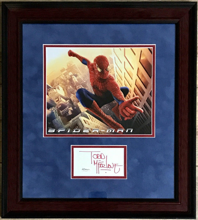 todd mcfarlane signed framed autograph display artist of the amazing spiderman jsa mcfarlane certificate of authenticity