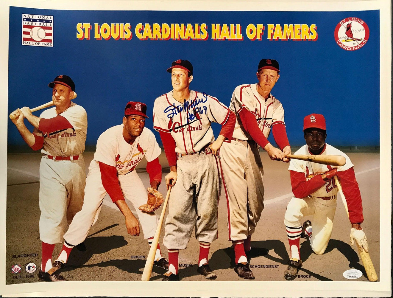 Stan Musial Signed And Inscribed HOF 69 15x20 (JSA NN58234) — RSA