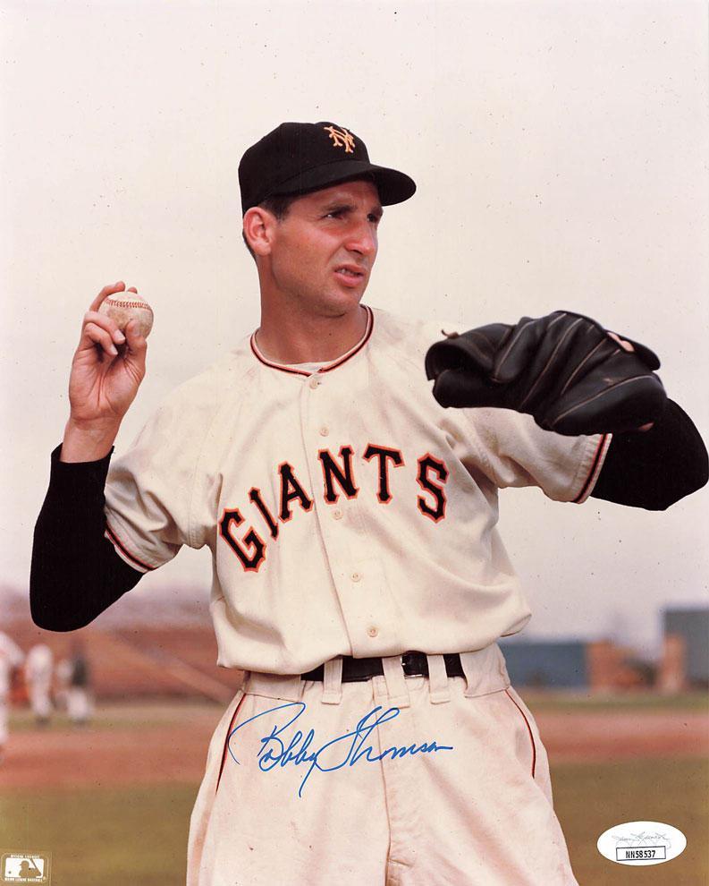 bobby thomson signed 8x10 jsa nn58537 certificate of authenticity