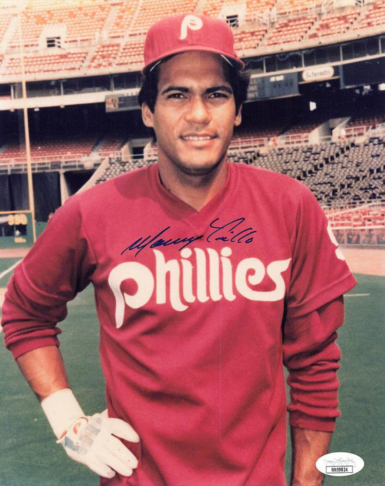 manny trillo signed 8x10 philadelphia phillies jsa nn59824 certificate of authenticity
