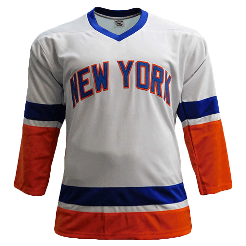 Bob Nystrom Autographed Pro Style New York Hockey Jersey White (JSA) 4x Stanley Cup Inscription Included - RSA