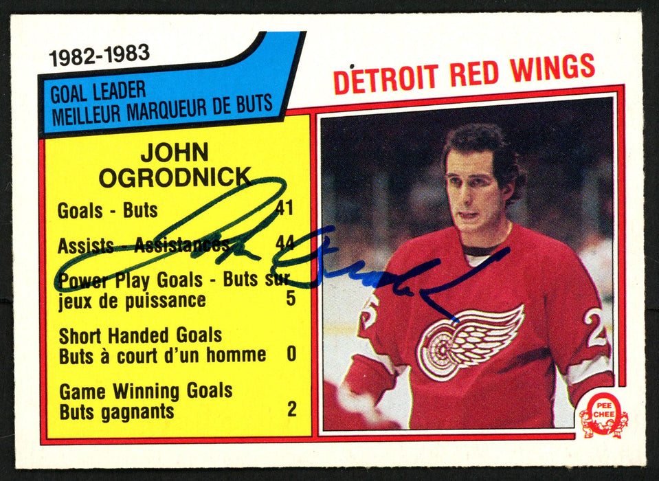 John Ogrodnick Autographed 1983-84 O-Pee-Chee Card #115 Detroit Red Wings SKU #150224 - RSA