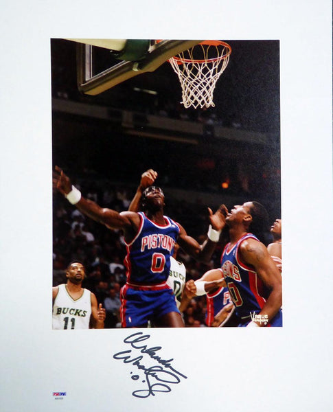 Orlando Woolridge Autographed 16x20 Matted Photo Detroit Pistons