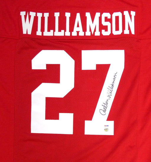 San Francisco 49ers Carlton Williamson Autographed Red Jersey PSA/DNA Stock #104814 - RSA