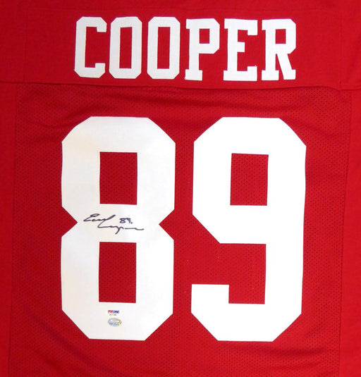 San Francisco 49ers Earl Cooper Autographed Red Jersey PSA/DNA Stock #105034 - RSA