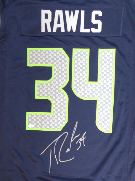 Seattle Seahawks Thomas Rawls Autographed Blue Nike Jersey Size L MCS Holo Stock #105074 - RSA