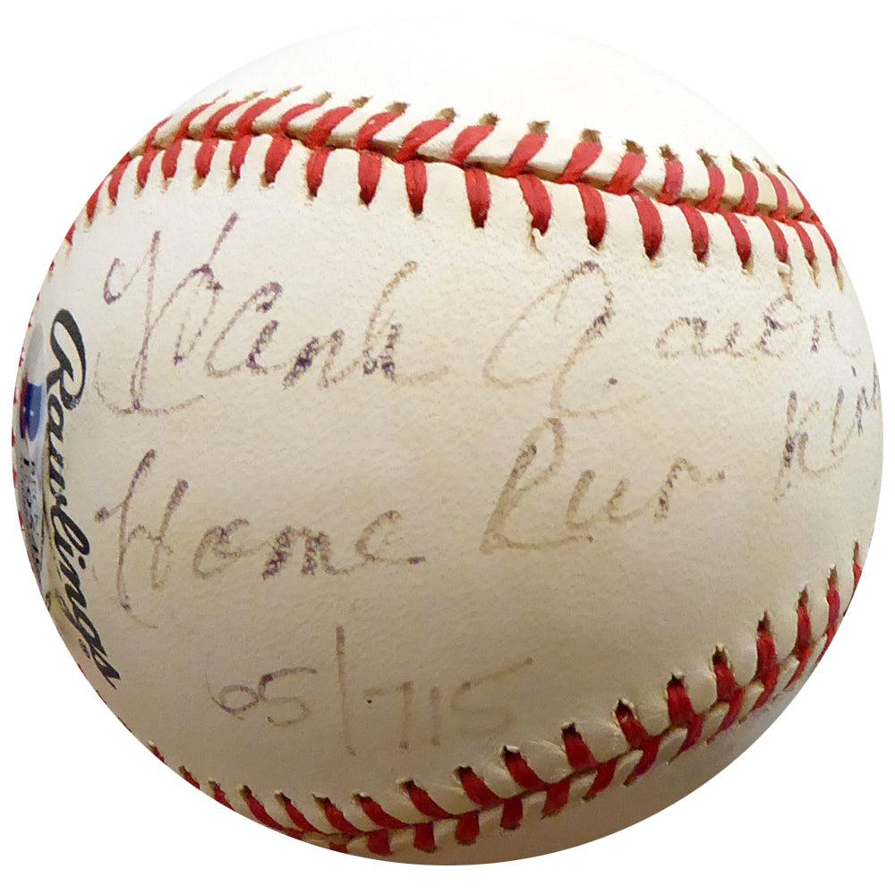 Hank Aaron Autographed Official NL Baseball Atlanta Braves "Home Run King" Beckett BAS #E95405 - RSA