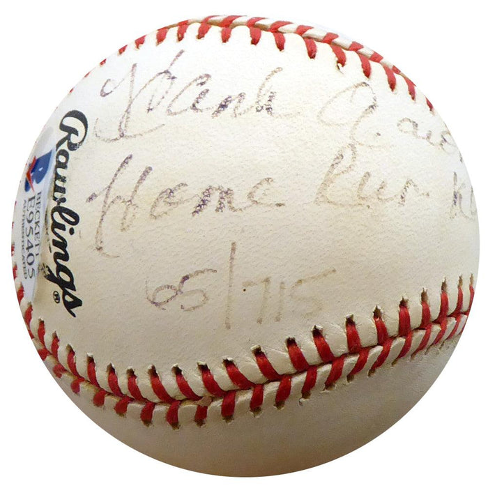 Hank Aaron Autographed Official NL Baseball Atlanta Braves "Home Run King" Beckett BAS #E95405 - RSA