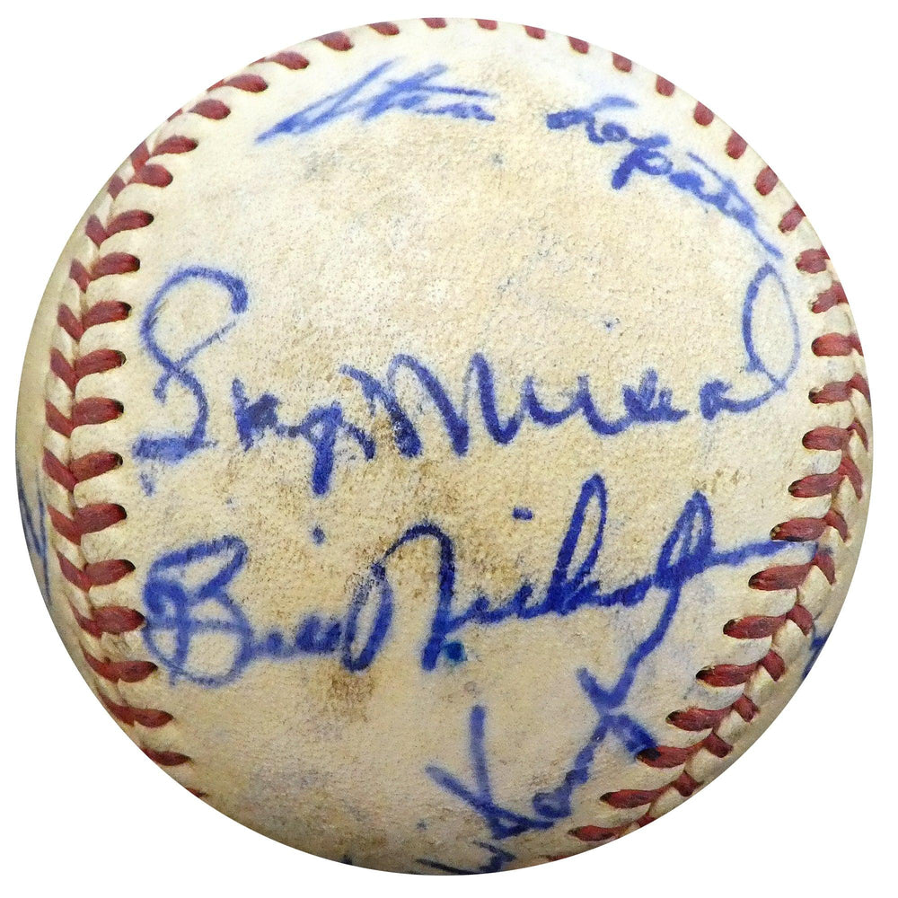 1950 St. Louis Cardinals & Philadelphia Phillies Autographed Official Baseball With 19 Total Signatures Including Stan Musial & Enos Slaughter Beckett BAS #A52636 - RSA
