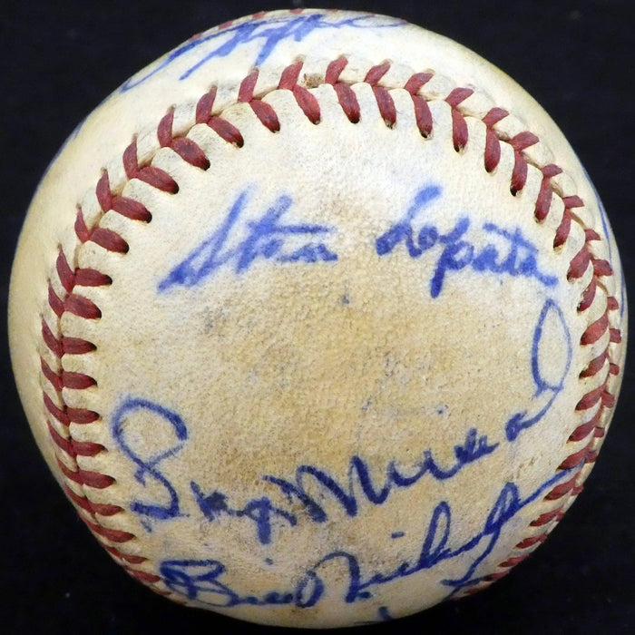 1950 St. Louis Cardinals & Philadelphia Phillies Autographed Official Baseball With 19 Total Signatures Including Stan Musial & Enos Slaughter Beckett BAS #A52636 - RSA