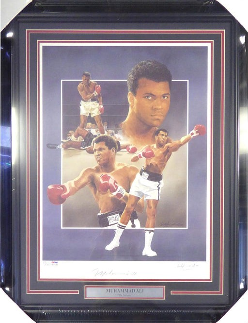 Muhammad Ali Autographed Framed 18x24 Lithograph Photo Auto Grade 10 PSA/DNA #B27065 - RSA