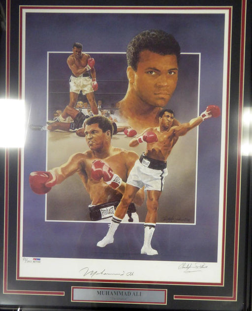 Muhammad Ali Autographed Framed 18x24 Lithograph Photo Auto Grade 10 PSA/DNA #B27065 - RSA