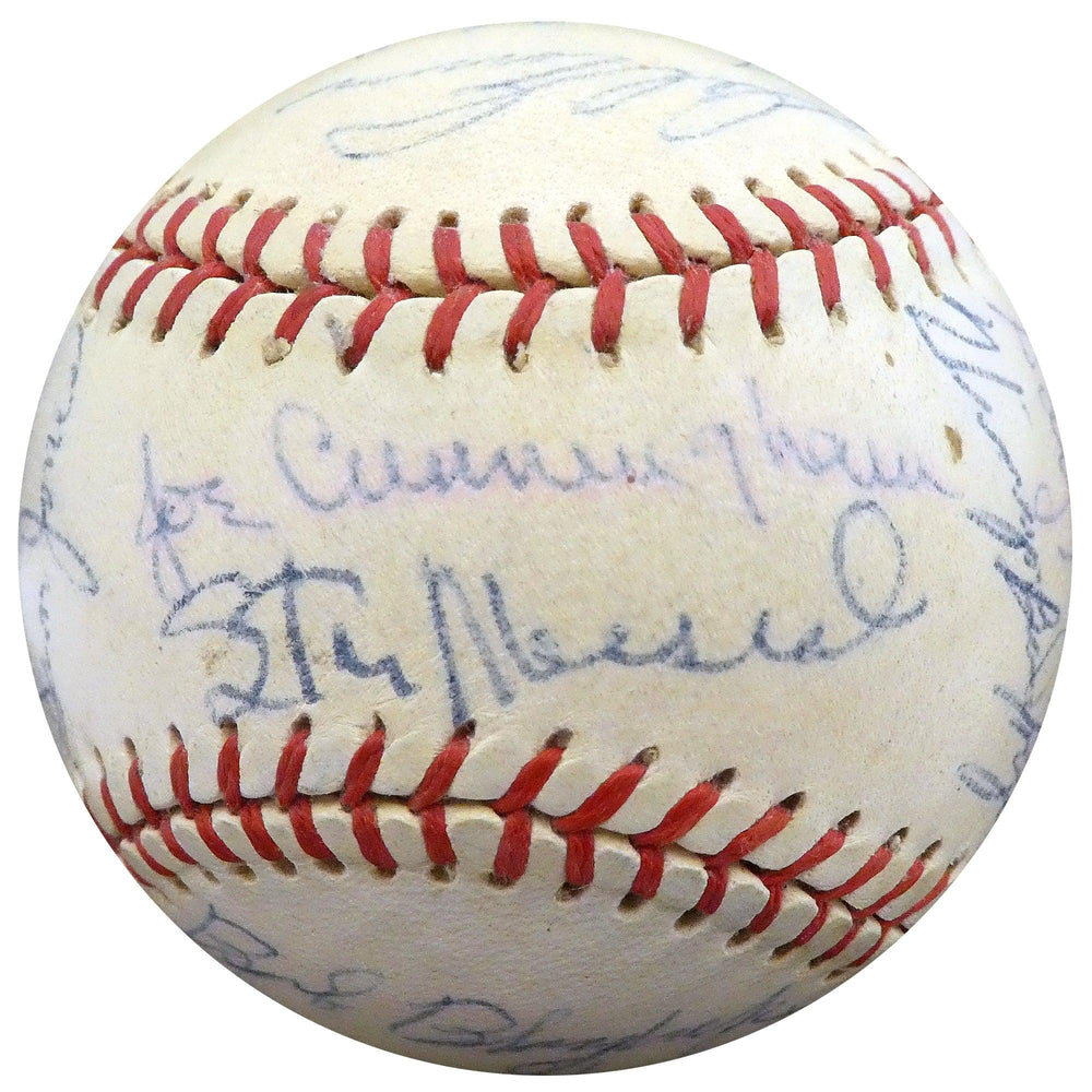 1957 St. Louis Cardinals Autographed Official Baseball With 30 Total Signatures Including Stan Musial & Fred Hutchinson Beckett BAS #A52660 - RSA
