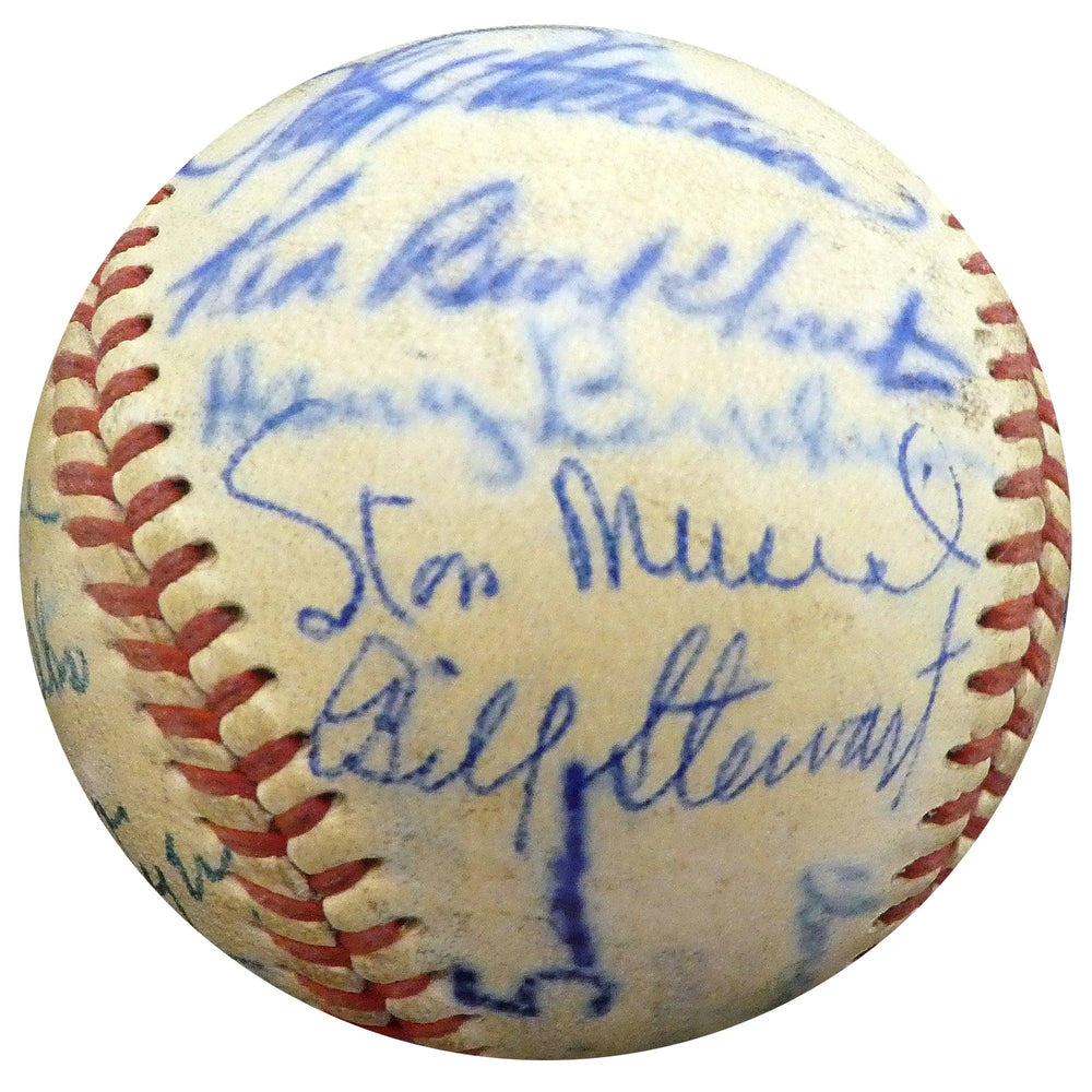 1950 Spring Training Autographed Official NL Baseball With 24 Total Signatures Including Stan Musial & Enos Slaughter Beckett BAS #A52657 - RSA