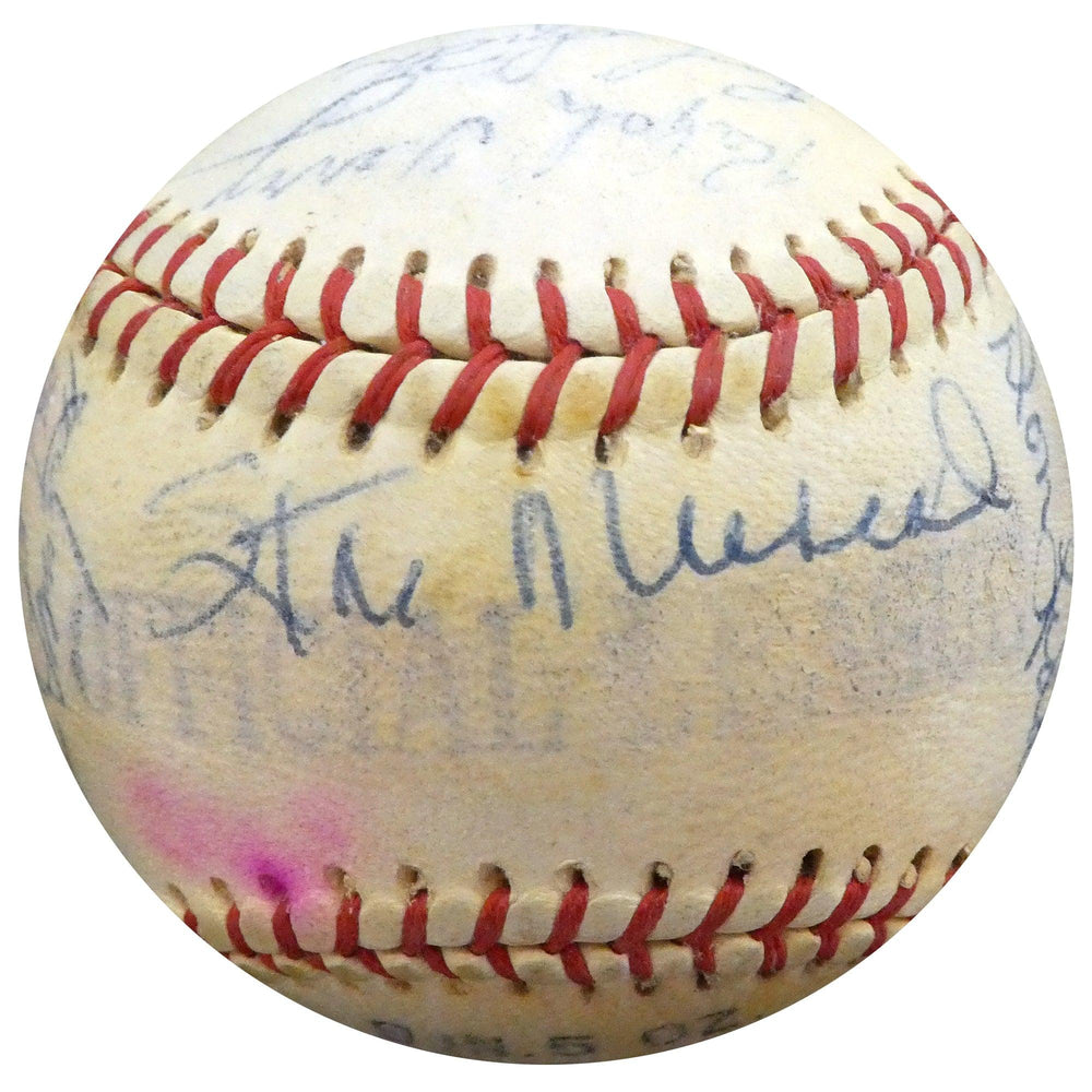 1956 Spring Training Autographed Official League Baseball With 27 Total Signatures Including Stan Musial & Fred Hutchinson Beckett BAS #A52661 - RSA