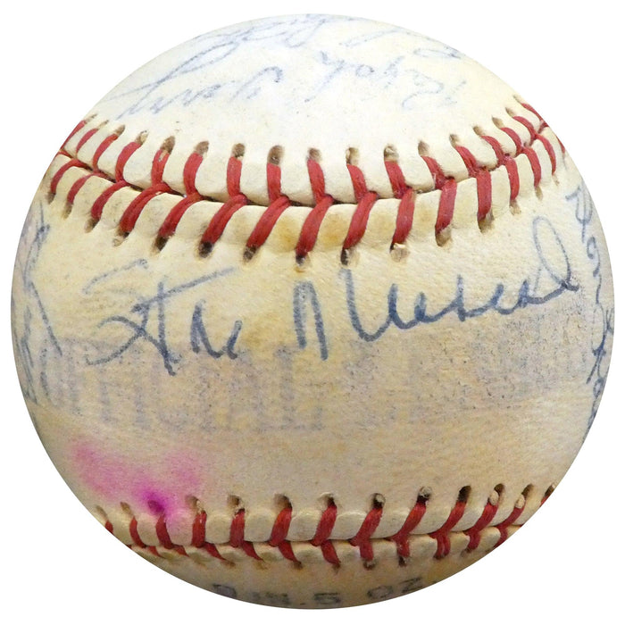 1956 Spring Training Autographed Official League Baseball With 27 Total Signatures Including Stan Musial & Fred Hutchinson Beckett BAS #A52661 - RSA