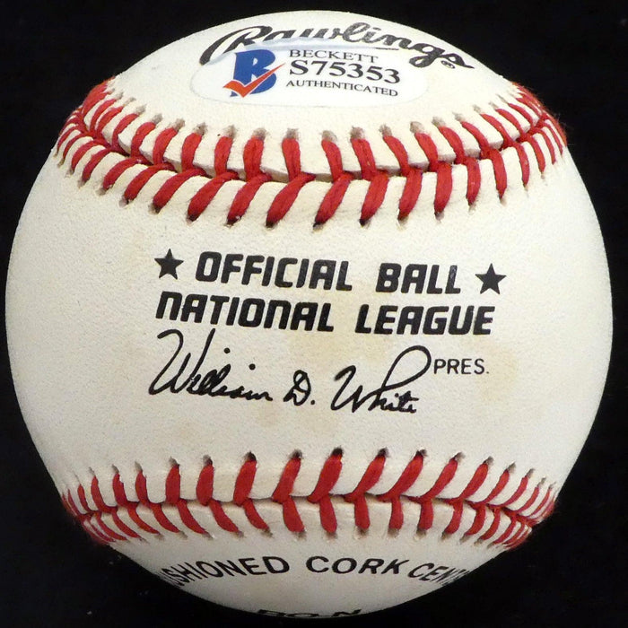 Leonard Coleman Autographed Official NL Baseball NL President Beckett BAS #S75353 - RSA