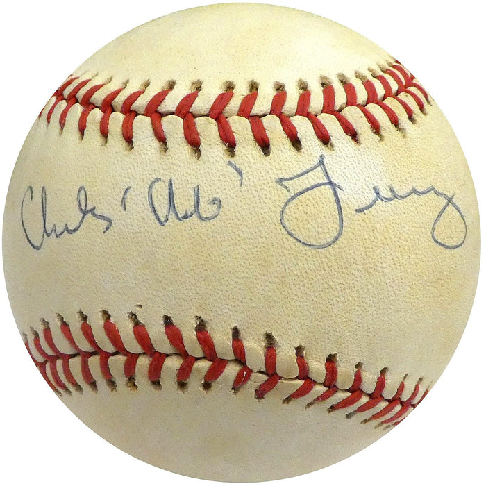 Charles "Chub" Feeney Autographed Official NL Feeney Baseball NL President Beckett BAS #S75357 - RSA