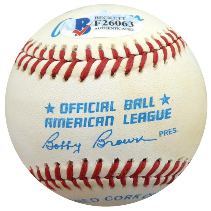 Lou Boudreau Autographed Official AL Baseball Cleveland Indians Beckett BAS #F26063 - RSA