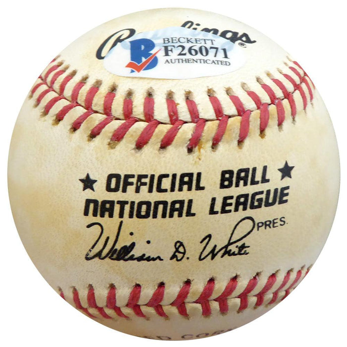Rex Barney Autographed Official NL Baseball Brooklyn Dodgers Beckett BAS #F26071 - RSA