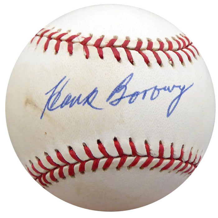Hank Borowy Autographed Official AL Baseball New York Yankees, Chicago Cubs Beckett BAS #F26231 - RSA