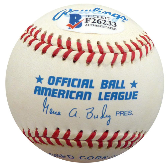 Hank Borowy Autographed Official AL Baseball New York Yankees, Chicago Cubs Beckett BAS #F26233 - RSA