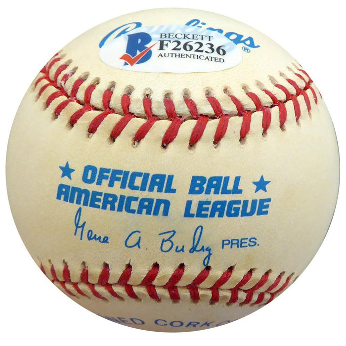 Hank Borowy Autographed Official AL Baseball New York Yankees, Chicago Cubs Beckett BAS #F26236 - RSA