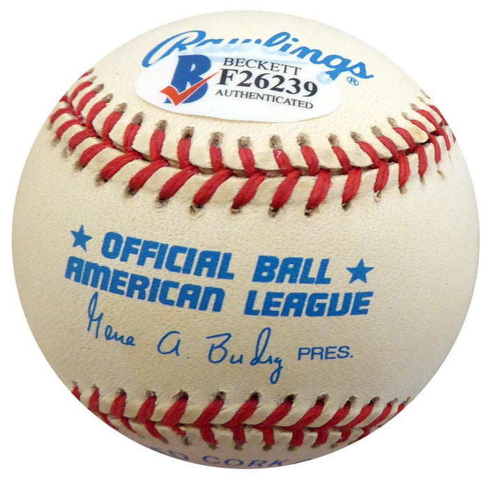 Hank Borowy Autographed Official AL Baseball New York Yankees, Chicago Cubs Beckett BAS #F26239 - RSA