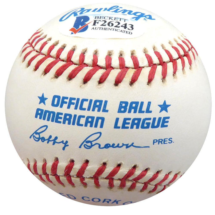 Hank Borowy Autographed Official AL Baseball New York Yankees, Chicago Cubs Beckett BAS #F26243 - RSA
