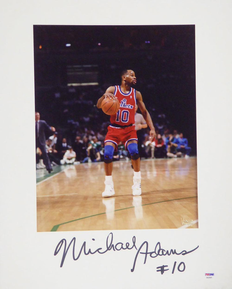 Michael Adams Autographed 16x20 Matted Photo Washington Bullets PSA/DNA #AB53604 - RSA