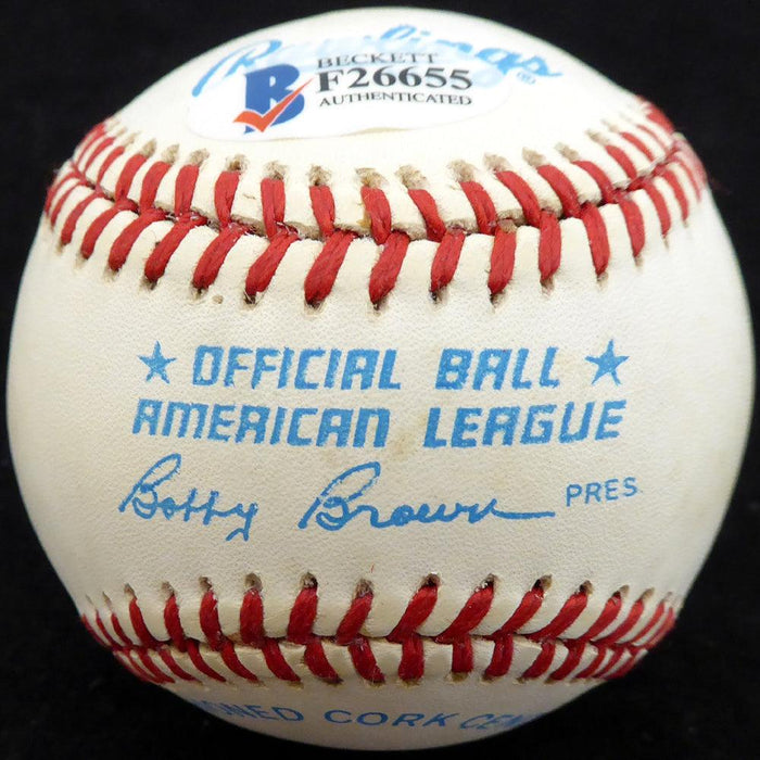 Tom Ferrick Autographed Official AL Baseball New York Yankees Beckett BAS #F26655 - RSA