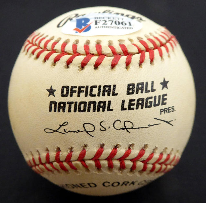Ed Miksis Autographed Official NL Baseball Brooklyn Dodgers Beckett BAS #F27061 - RSA