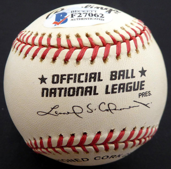 Ed Miksis Autographed Official NL Baseball Brooklyn Dodgers Beckett BAS #F27062 - RSA