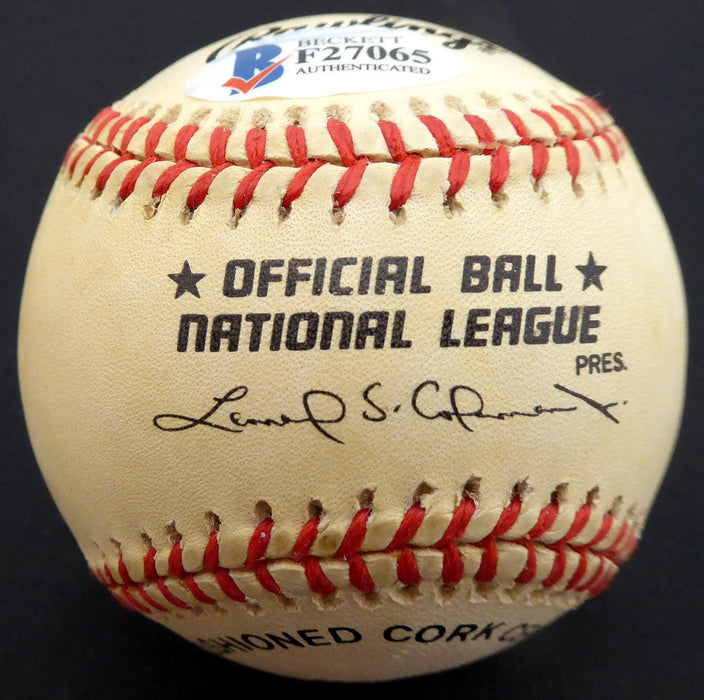 Ed Miksis Autographed Official NL Baseball Brooklyn Dodgers Beckett BAS #F27065 - RSA